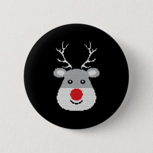 Badge Rond 5 Cm Deer Ugly Christmas