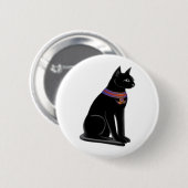 Badge Rond 5 Cm Déesse Bastet de chat égyptien (Devant & derrière)
