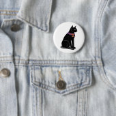 Badge Rond 5 Cm Déesse Bastet de chat égyptien (En situation)