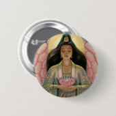 Badge Rond 5 Cm Déesse de Kuan Yin de compassion (Devant & derrière)