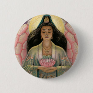 Badge Rond 5 Cm Déesse de Kuan Yin de compassion