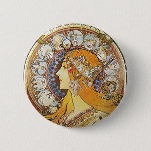 Badge Rond 5 Cm Déesse de Zodiac