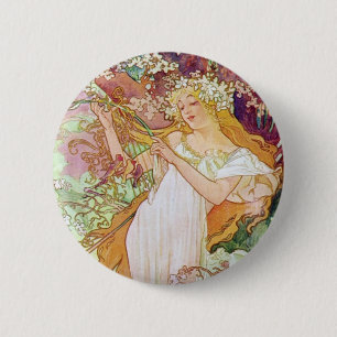 Badge Rond 5 Cm Déesse du printemps