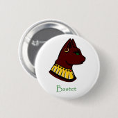 Badge Rond 5 Cm Déesse égyptienne - Insigne Bastet (Devant & derrière)