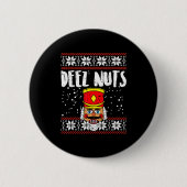 Badge Rond 5 Cm Deez Nuts Nutcracker Funny Ugly Christmas Sweater (Devant)