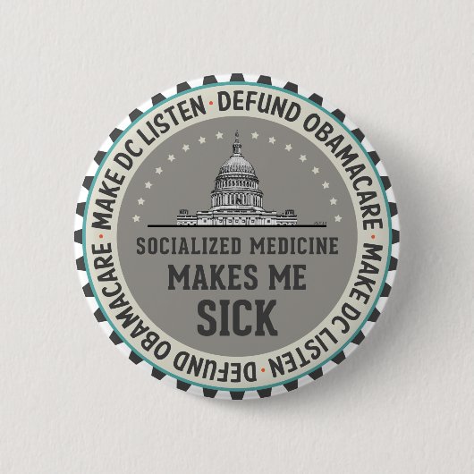 Badge Rond 5 Cm Défendre Obamacare (Devant)