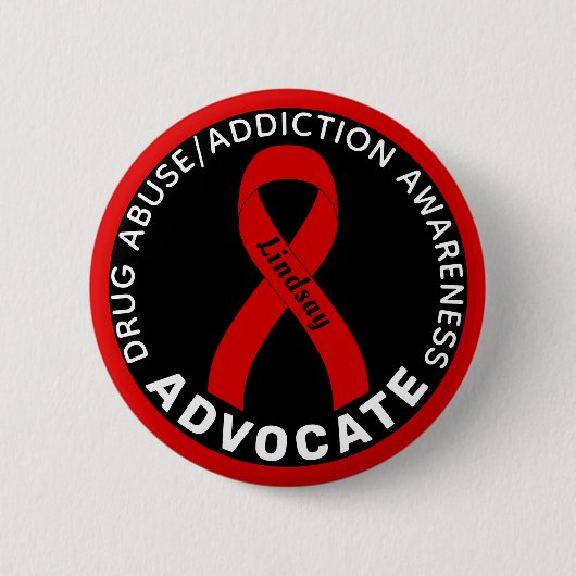 Badge Rond 5 Cm Défenseur de la sensibilisation aux toxicomanies R (Devant)