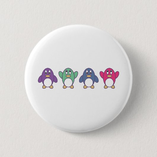 Badge Rond 5 Cm Défilé de pingouin (Devant)