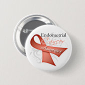 Badge Rond 5 Cm Défiler Ruban Endomètre Cancer Sensibilisation (Devant & derrière)
