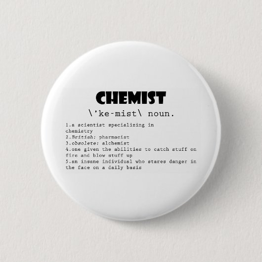 Badge Rond 5 Cm Définition de chimiste (Devant)