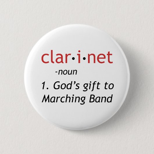Badge Rond 5 Cm Définition de Clarinet (Devant)