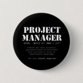 Badge Rond 5 Cm Définition de dictionnaire Funny Project Manager (Devant)
