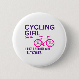 Badge Rond 5 Cm Définition de fille cycliste Cycologue Vélo tout t