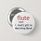 Badge Rond 5 Cm Définition de flûte (Devant & derrière)