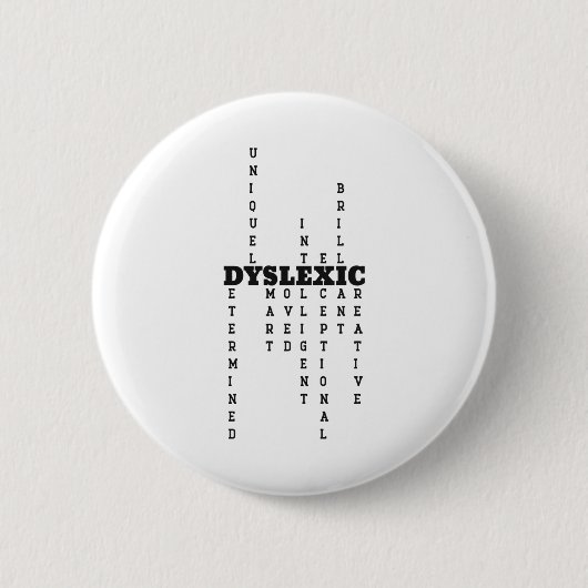 Badge Rond 5 Cm Définition de la dyslexie (Devant)