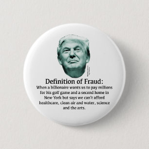 Badge Rond 5 Cm Définition de la fraude - TRUMP