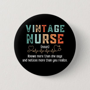 Badge Rond 5 Cm Définition de l'infirmière vintage