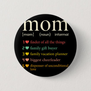 Badge Rond 5 Cm Définition de nom de maman Jour de la fête des mèr