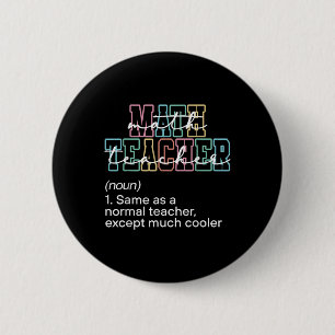Badge Rond 5 Cm Définition d'enseignant de mathématiques drôle Ret
