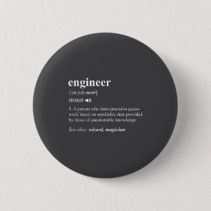 Badge Rond 5 Cm Définition d'ingénieur drôle d'ingénierie mécaniqu