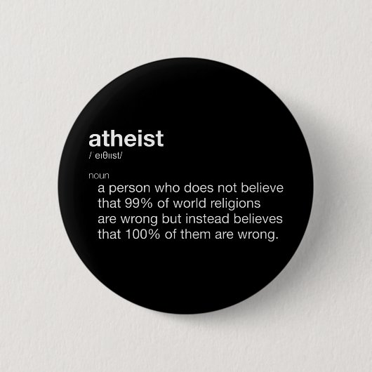 Badge Rond 5 Cm Définition drôle athée pour le jour athée (Devant)
