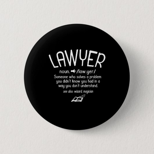Badge Rond 5 Cm Définition drôle de l'avocat (Devant)