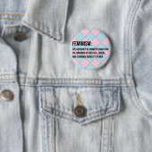 Badge Rond 5 Cm Définition du féminisme (En situation)