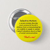 Badge Rond 5 Cm Définition du mutisme sélectif (Devant & derrière)