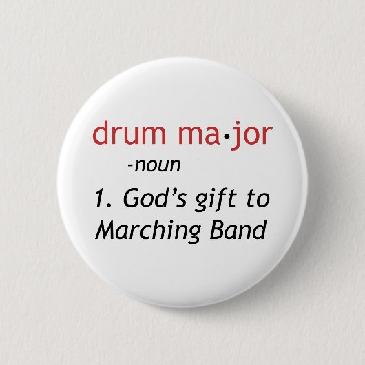 Badge Rond 5 Cm Définition d'un tambour majeur (Devant)