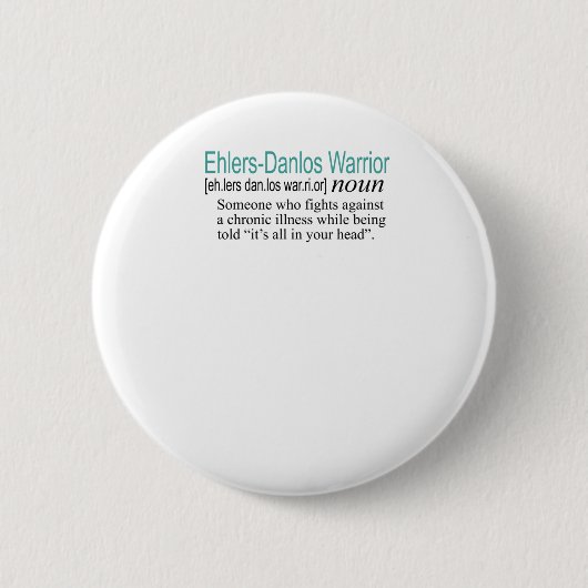Badge Rond 5 Cm Définition Ehlers Danlos Warrior (Devant)