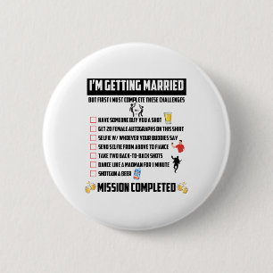 Badge Rond 5 Cm Défis pour l'enterrement de vie de garçon - Défi d