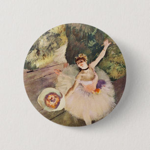 Badge Rond 5 Cm Dégazez la ballerine avec un bouquet de bouton de