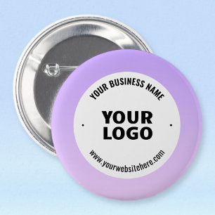 Badge Rond 5 Cm Dégradé subtil de violet clair et logo de votre en