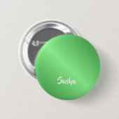 Badge Rond 5 Cm dégradé vert du nom personnalisé (Devant & derrière)