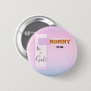 Badge Rond 5 Cm Dégradé Violet Mignon Texte Yeux Maman-à-venir