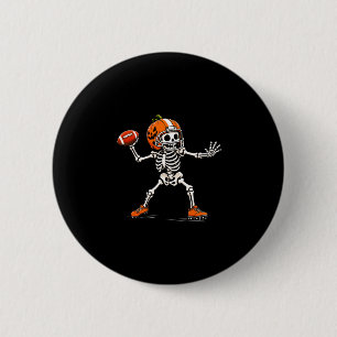 Badge Rond 5 Cm Déguisement d'Halloween football squelette pour ga