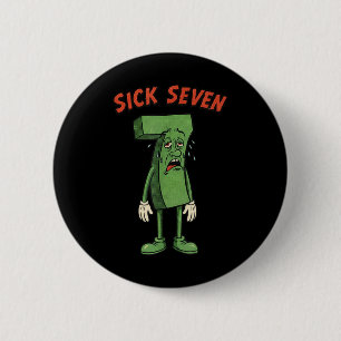 Badge Rond 5 Cm Déguisement Halloween Sick Seven 67 Meme Drôle Rét