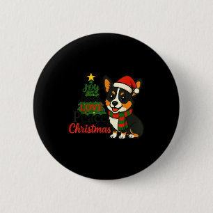 Badge Rond 5 Cm Déguisement Tri Color Corgi Pjs Joie Espoir Amour
