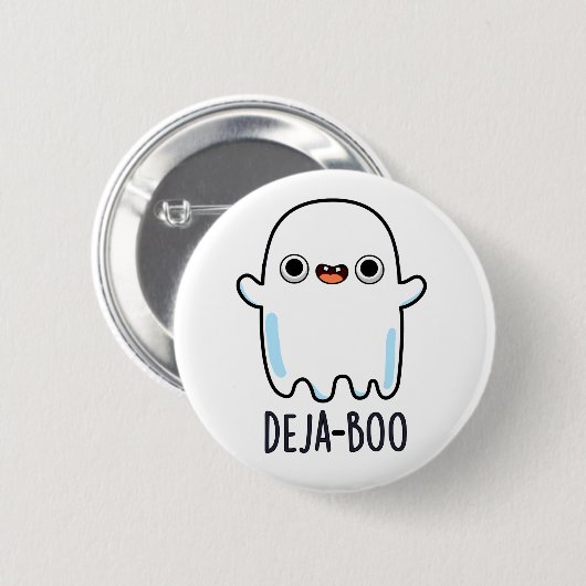 Badge Rond 5 Cm Deja Boo Funny Ghost Pun (Devant & derrière)