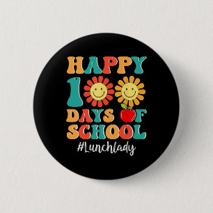 Badge Rond 5 Cm Déjeuner Lady Life Joyeux 100e Jour De L'École 100