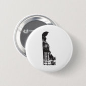 Badge Rond 5 Cm Delawar utilisé State Map DE Abbreviation (Devant & derrière)