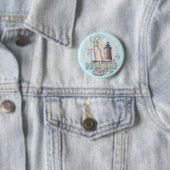 Badge Rond 5 Cm Delaware Phare pin bouton (En situation)
