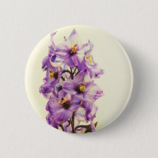 Badge Rond 5 Cm Delphinium pourpre de pied-d'alouette