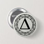 Badge Rond 5 Cm Delta de lettre d'alphabet grec (Devant & derrière)