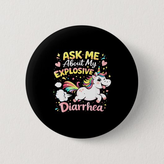 Badge Rond 5 Cm Demander à propos de diarrhée explosive drôle mème (Devant)