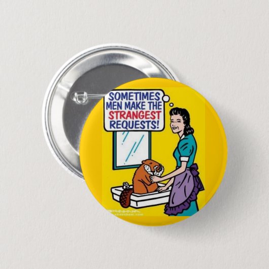 Badge Rond 5 Cm Demandes étranges (Devant & derrière)