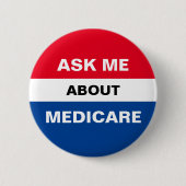 Badge Rond 5 Cm Demandez-moi à propos du bouton Medicare (Devant)