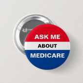 Badge Rond 5 Cm Demandez-moi à propos du bouton Medicare (Devant & derrière)
