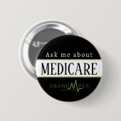 Badge Rond 5 Cm Demandez-moi à propos du bouton Medicare III (Devant & derrière)