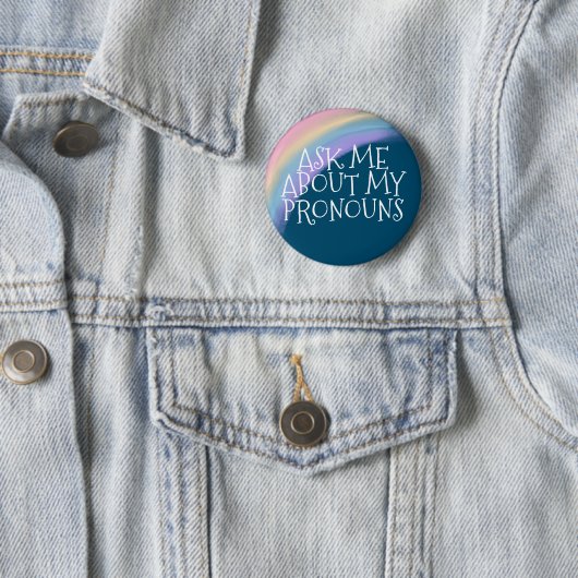 Badge Rond 5 Cm Demandez-Moi Mon Pronouns (En situation)
